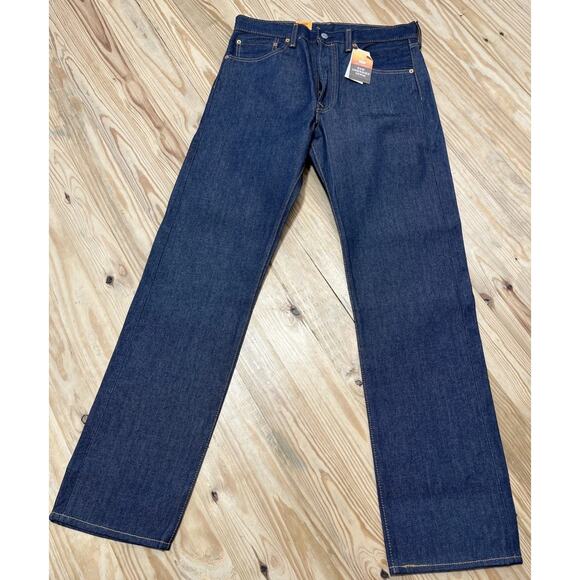 NWT Vintage Deadstock 2016 Levi’s Shrink To Fit Rigid 501 Button Fly Jeans 33x34 - Picture 1 of 11